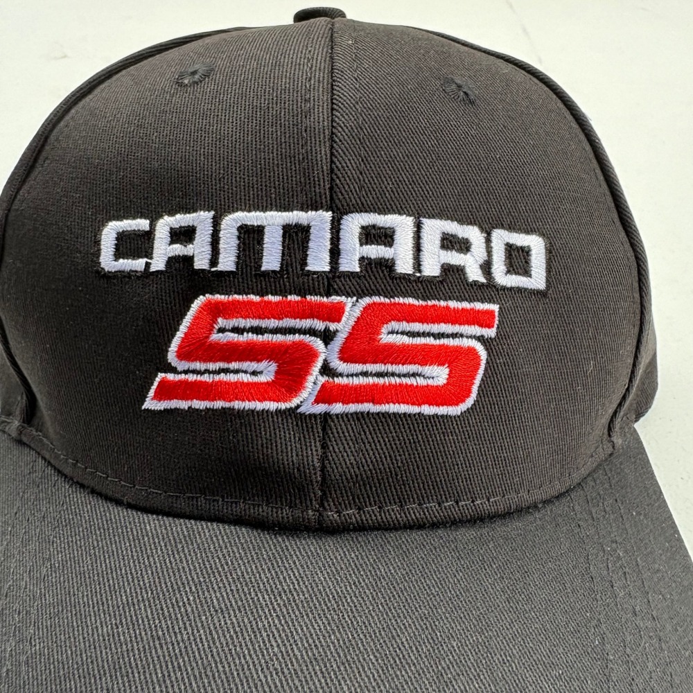 Chevrolet Camaro SS Black Embroidered Adjustable Baseball Hat Cap Brass Buckle